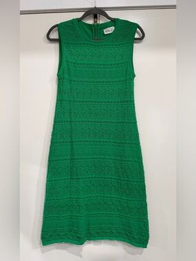 Eliza J Green Sleeveless Lace-Textured Mini Dress
